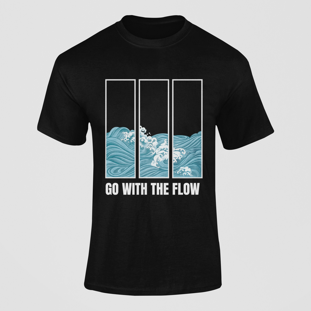 "Go With The Flow" Ocean Wave T-Shirt – Chill Vibes Graphic Tee