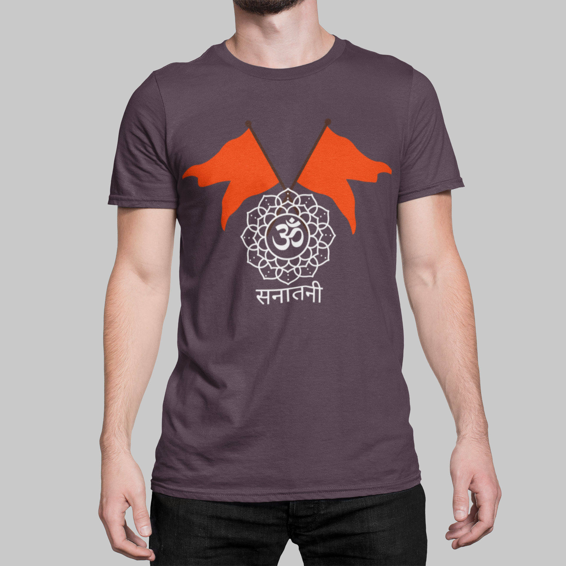 "Sanatani" Spiritual Heritage T-Shirt with Om & Dhwaja Design