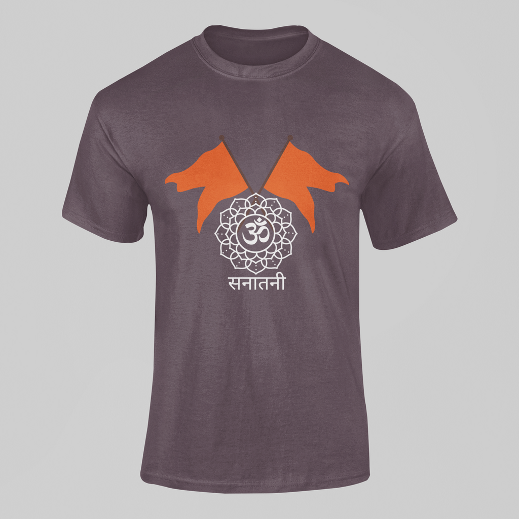 "Sanatani" Spiritual Heritage T-Shirt with Om & Dhwaja Design