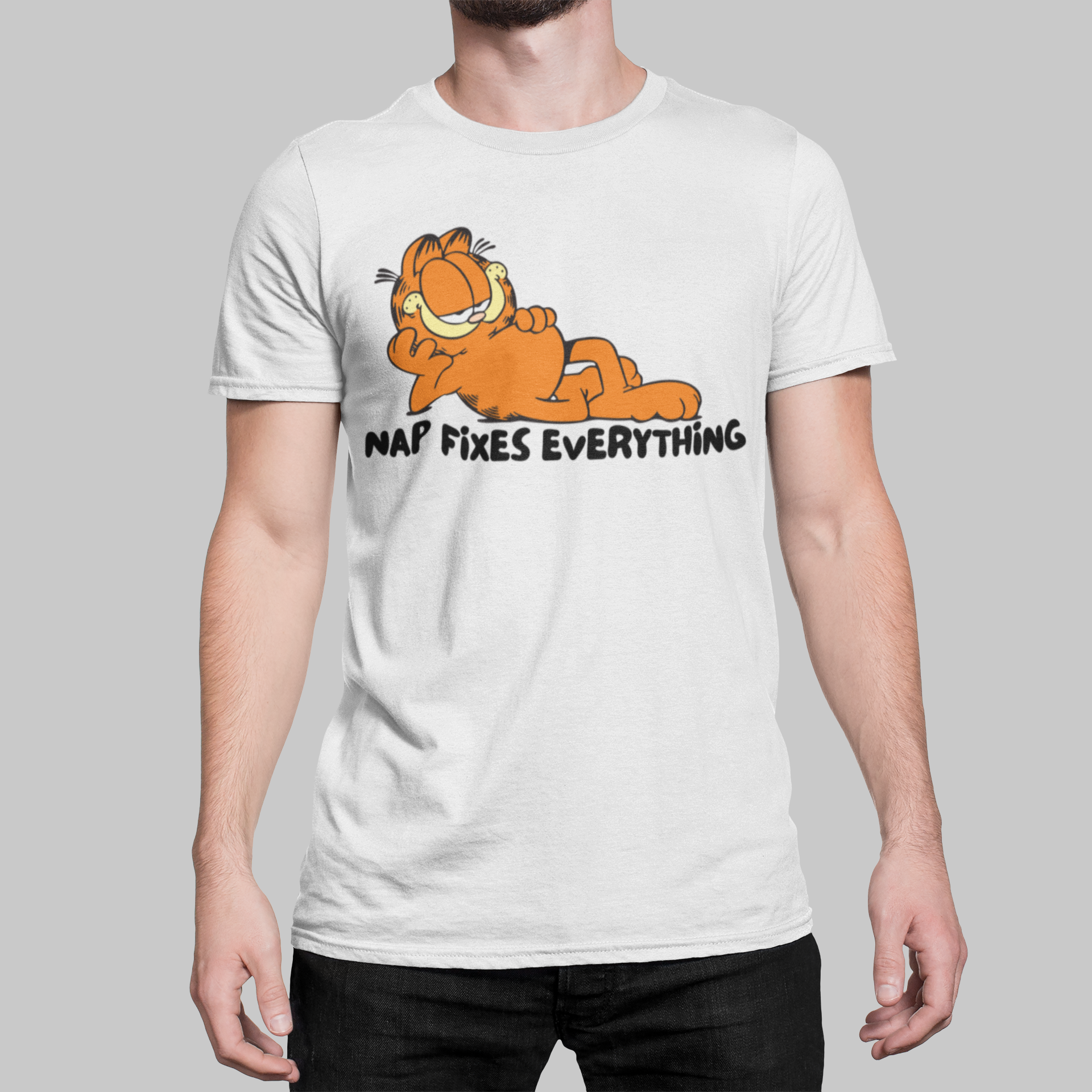 Garfield "Nap Fixes Everything" T-Shirt – Lazy Vibes Edition