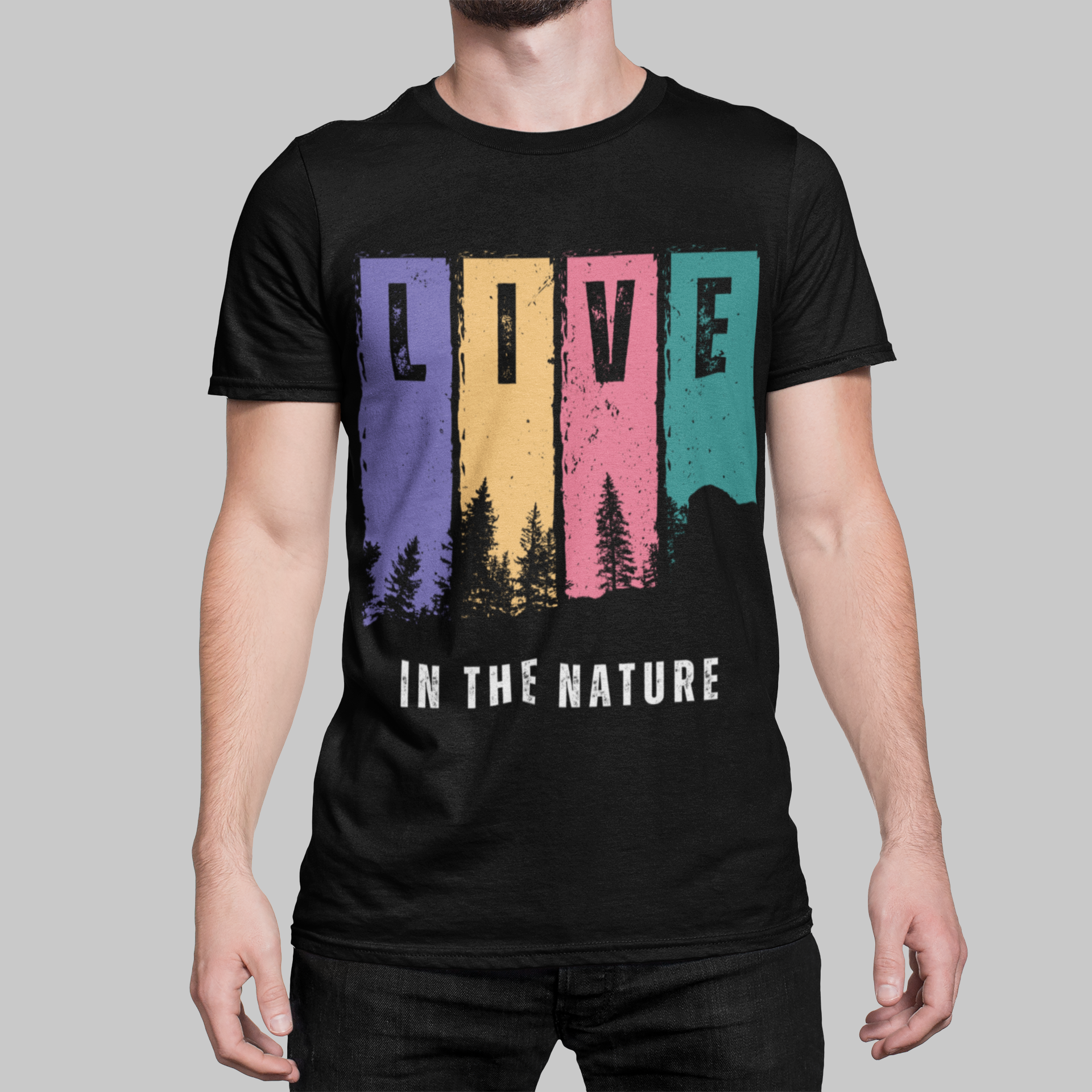 Live in the Nature T-Shirt – Retro Wilderness Graphic Tee