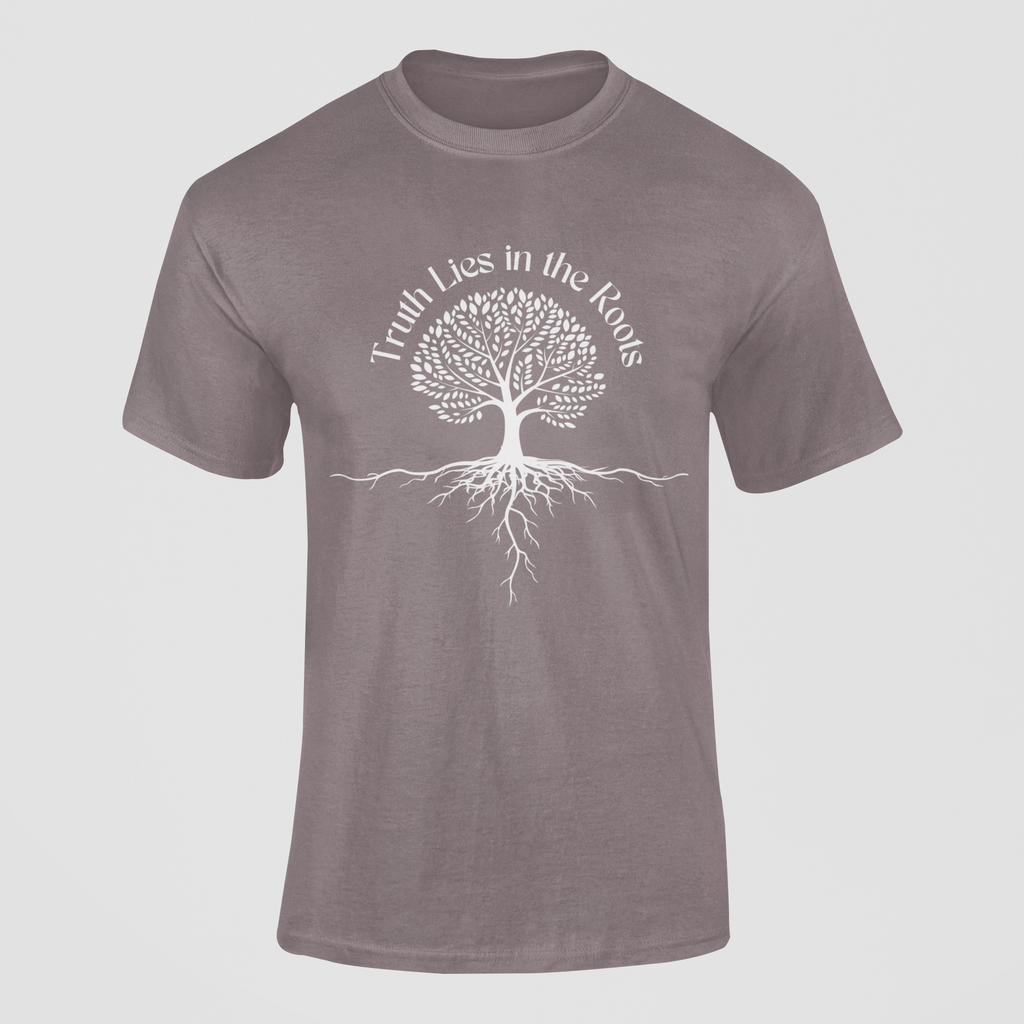 "Truth Lies in the Roots" Organic Cotton T-Shirt – Nature-Inspired Graphic Tee