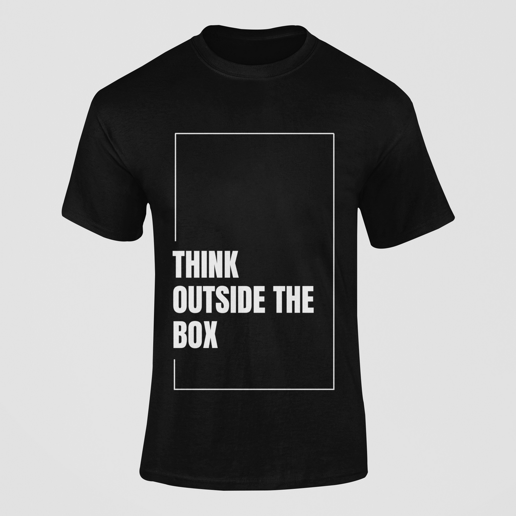 "Think Outside the Box" Minimalist Motivational T-Shirt – Bold Graphic Tee